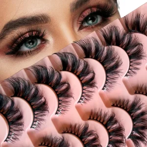 20mm Reusable Faux Mink Synthetic Hair Cat Eye 3D Lashes Black Cotton Stalk Pre Glued Half Lash Clusters Custom Logo Private