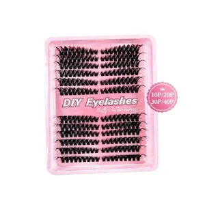 216 Clusters 12 Rows 50P DIY Individual Cluster Eyelashes PRO Curly Segmented Lashes Chemical Fiber Lightweight Durable
