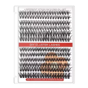 240 Clusters Box Individual Lashes Extension Natural Faux Mink Eyelashes 3D Professional Faux Eyelashes