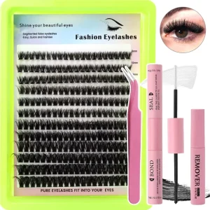 240 Clusters Individual False Eyelashes Kit 10-16mm Mixed Length DIY Lash Extension Set
