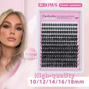 240 Clusters Private Label 200P Cluster DIY Segment Spike Lashes Fluffy & Soft Thick Styles Mixed Length 10-18MM Natural D Curl