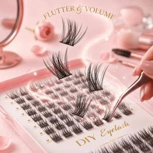 256 Clusters Dramatic Mixed Length Faux Mink Lash Clusters Book 32 Rows Full Volume Fluffy DIY Eyelash Extensions OEM