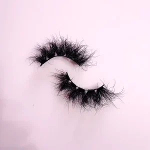 25mm 3D 5D Wispy Mink Fluffy Full Strip Eyelashes Private Label Dramatic Lashes
