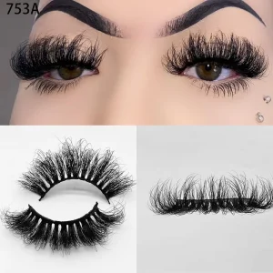 25mm 3D FULL Strip Mink Eyelashes for Handmade Real Siberian Dramatic Cruelty Free Black Cotton Band Private Logo