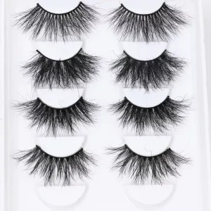25mm 3D Mink Full Strip Eyelashes Natural Long Cruelty Free OEM Private Label Custom Packaging Box