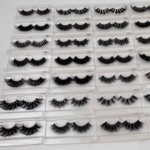 25mm 3D New 3D Mink Lashes Bulk Faux Wispy Natural Full Strip Eyelashes with Customized Vendor Box