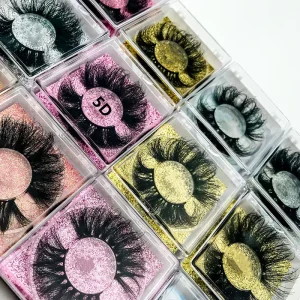 25mm 5D Handmade Super for Fur Eyelashes with Black Cotton Band and Customizable Boxes