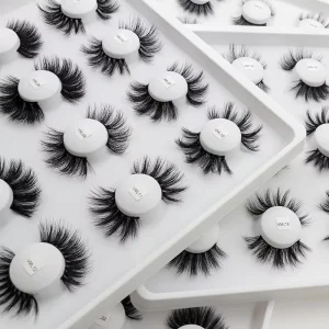 25mm Cashmere Lashes Handmade Full Strip Eyelash Extensions Customizable Box Dark Fluffy 3D Vegan Mink Lashes Easily