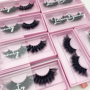 25mm Curly Lashes 5d Fluffy Mink Eyelashes Vendor Custom Box with Your Logo Natural Full Strip Mink Eyelash