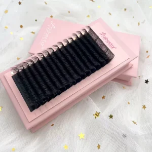 25mm Dramatic Super Fluffy Lash Extension Wild Curly 3D Mink Eyelash Individual J Curl Lash Tray