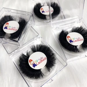 25mm Fluffy Mink Eyelash Customized Lash Box 3d Real Mink Lashes Super Curly Full Strip Eyelashes