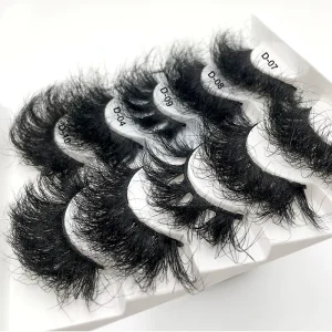 25mm Fluffy Mink Eyelashes Factory 1 Pair Pack Custom Packaging Dramatic Long Messy Volume Eyelashes 25mm Mink Lashes