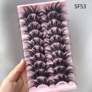 25mm Fluffy Strip Eyelashes Mink Fluffy 100% 5D Mink Eyelash Custom Packaging 3d Mink Lashes