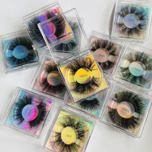 25mm Lashes3d Vendor Siberian Dramatic Mink Lashes With Custom Eyelash Box Private Label 3D Mink Eyelashes