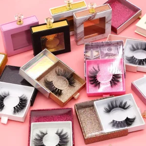 25mm Lashese Real Mink With case Lashes3d Vendor Eyelash Vendors 5d Mink Fluffy Eyelashes 25 mm 3d Mink Eyelash