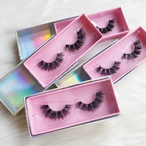 25mm Mink Eyelash Custom Logo Eyelash Case 3D Real Mink Lashes Box 3D Vendor Custom Fluffy Eyelashes