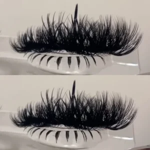 25mm Mink Lash Strips Fluffy 5d Strip Lashes Extension Look Handmade Top and Bottom Spike Eyelashes