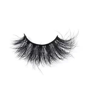 25mm Real Mink Fur Lashes High Volume Fluffy Natural Messy Effect Eyelashes Professional 3D Full Strip Mink Lashes