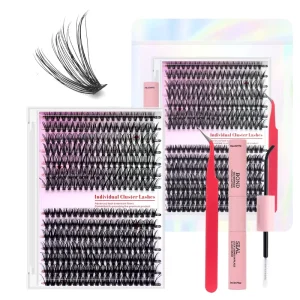 280 Pcs 50D 60D 80D 100D 110D 150D Cluster Eyelashes Thin Eyelash Extension 3D Russian Volume Individual Eyelash Cluster Makeup