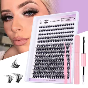 280pcs DIY Home Segment Lashes Kit Pre cut Eyelash Extensions Natural Cluster Lashes Synthetic Hair 30P D Curl Diy Lashes Kit