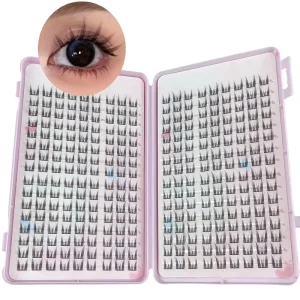 288 Large Eyelashes with Pointed Cat Eye C Curl 10-14Mm Natural Light Eyelashes