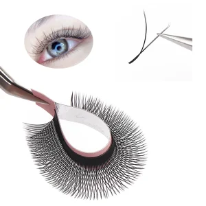 2D Volume Natural Sparkle Synthetic Hair PBT W Shape Y Type False Eyelashes Dramatic Handmade Bulk Premade Easy to Fan