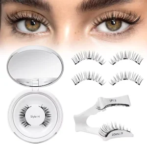 2nd Generation Mink Soft Magnet Eyelashes Ultra Flexible Glueless Lashes Reusable Comfortable False Eyelashes Kit Natural