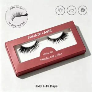 3-10 Day Long Lasting Premium Self-Adhesive False Eyelashes Handcrafted Vegan Cruelty-Free Waterproof Press on Full Lashes