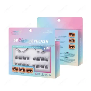 3 Pairs FKM Series Segment Eyelash Form Full Strip Eyelash Real Mink Volume Eyelash Private Label Hand Made Custom Packaging