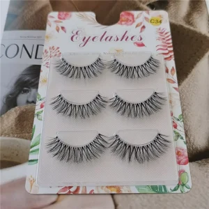3 Pairs Invisible Band Natural Eyelashes Lashes With Transparent Band Strips False Eyelashes