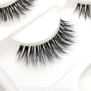 3 Pairs Natural Lashes Clear Band Eyelashes 3D Lashes False Eyelash Natural Long Handmade Invisible Thin Band Eyelashes