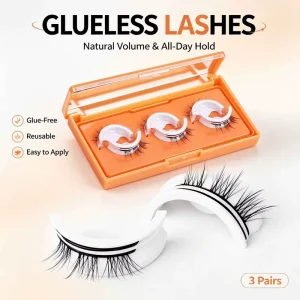 3 Pairs Reusable Self Adhesive Cruelty Free Handmade False Eyelashes Long Natural Simulation Lashes Adhesive Strips