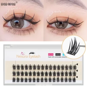 3 Rows Manga Eye Extension Single Segment Synthetic Hair Eyelash Cluster Small Length False Eyelashes 12mm Length Makeup
