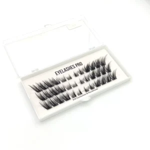 3 Rows New Style Soft Individual Cluster Lashes Handmade Winged Segmented False Eyelashes with Private Label Natural Makeup