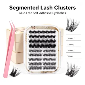 3 Seconds Quick Wear Handmade Cruelty Free Self Stick Eyelashes DIY Segmented Glueless Lash Extensions Dense Stereoscopic False