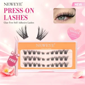 30 Clusters Mix 6 14mm D Curl DIY Cluster Eyelashes Pre bonded Self Adhesive Lashes Natural Black Glue Free Press on Lashes