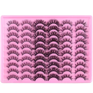 30 Pairs Eyelashes 6D Faux Mink Lashes Soft Wispy Natural Cross Eyelash Extension Reusable Lashes Mink False Eyelashes