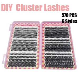 30 Rows 6 Styles Cluster Lashes Book Handmade Volume Eyelash Extensions Multi Row Cluster Fans Mixed Eye Lashes Individual Lash