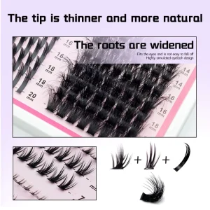 30 Rows Clusters Segment DIY Glue Need Eyelashes Extension Spike Fairy Mixed 3D Fluffy Effect 5 20mm Mixed Soft Fiber Easy Lash