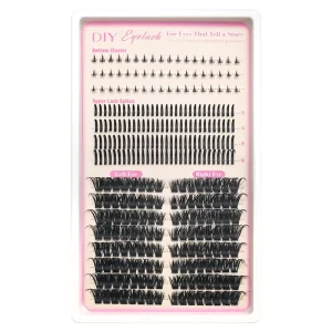 30D 100D 9 16mm 假睫毛手工制作DIY欧美仙女发下睫毛簇状睫毛套装带尖头