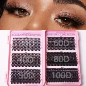 30D 100D DIY Lash Extension Kit 6 Styles Individual Cluster Lashes Mixed Length for Dramatic Volume Makeup