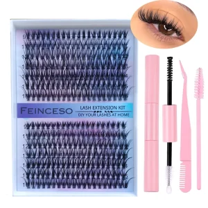 30D 40D Customized 16MM 0.07 Natural Cluster Eyelash Extensions Volume Segment DIY Lash Glue Bond Seal Kit