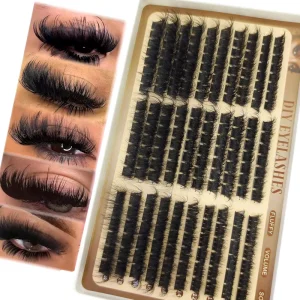 30rows Lash Clusters DIY Spiky Cluster Lashes Mixed Styles Fluffy Volume Clusters Lashes Fluffy Individual Eyelashes Extension