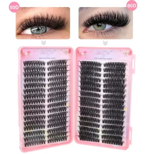 32 Rows Manga Fairy Segmented Synthetic Fiber Individual Eyelashes Wispy Volume Spiky Lash Clusters Angel Effect D for Tray