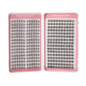 32 rows Dark Black Individual Lashes Book Large Capacity Cluster Lashes Upgraded Wide Band Waterproof Cluster DIY Lash
