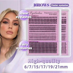 336 Cluster Large Capacity Spike Fairy 4styles One box Mixed Eyelashes Extension Black Light Weight Soft Fiber Eyelash Extension