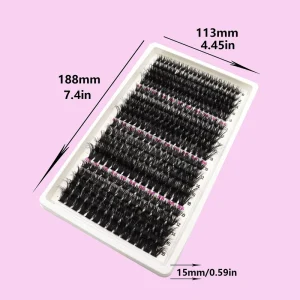 340 Clusters Black 3D Fluffy Effect Soft 10-18mm Mixed DIY Segment Eyelashes Extension For Party Cosplay Makeup Girls Easy Apply