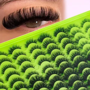 36 Pairs Fluffy Wispy Mink Strip Lashes Natural Voluminous Cat Eye False Eyelashes for Daily Makeup
