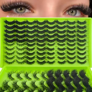 36 Pairs Mixed Style Fluffy Faux Mink Lashes Bulk Set Ultra High Capacity False Eyelashes for Daily & Party Makeup