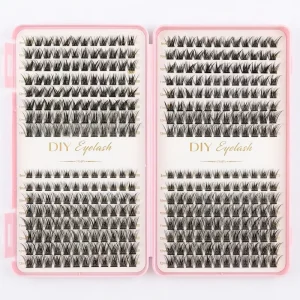 384 Clusters Natural Lash Clusters Book 32 Rows Soft Fluffy DIY Individual Eyelash Extensions OEM Vendor